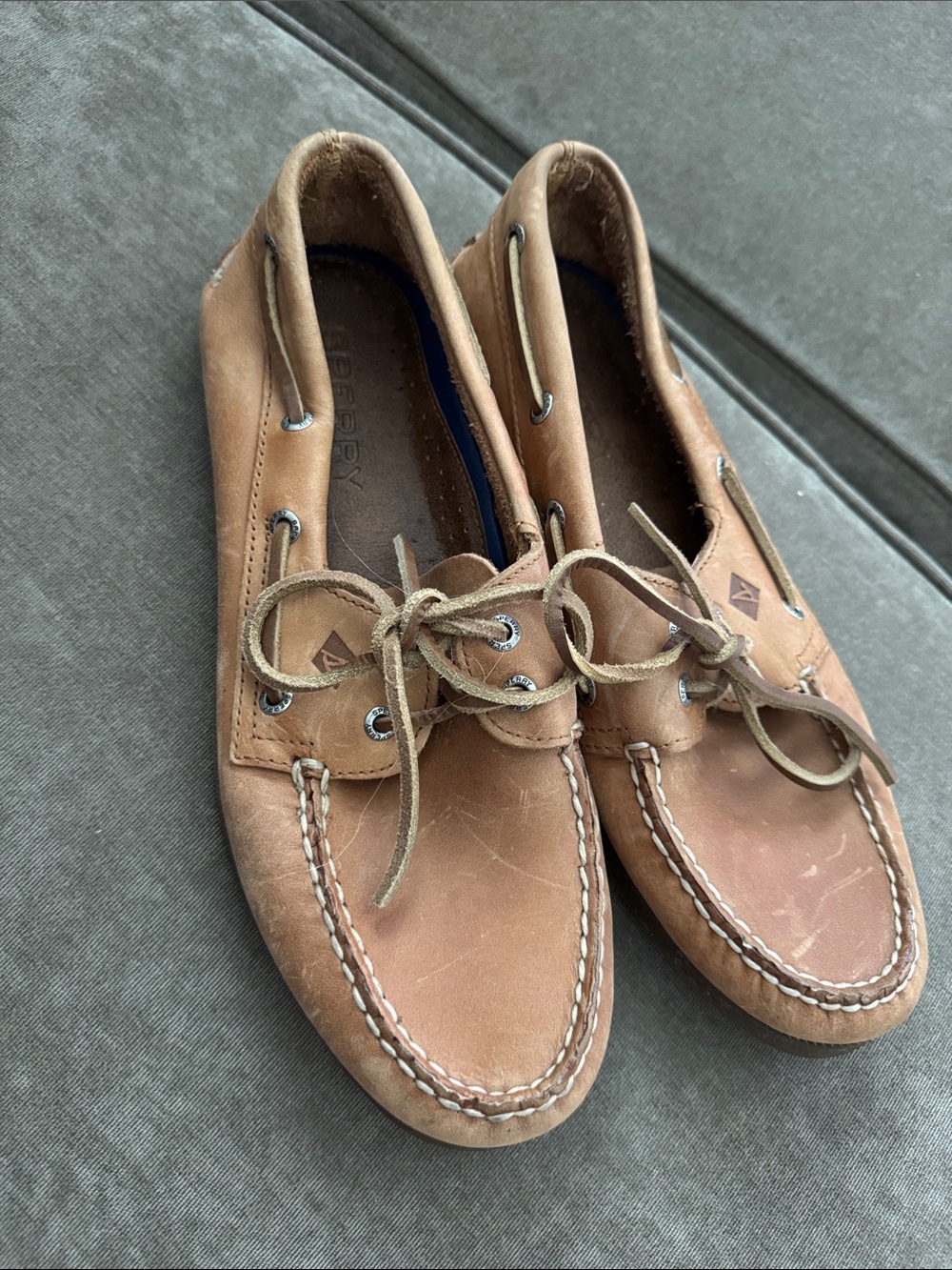 Sperry Brown Leather Moc-Toe Boat Shoes